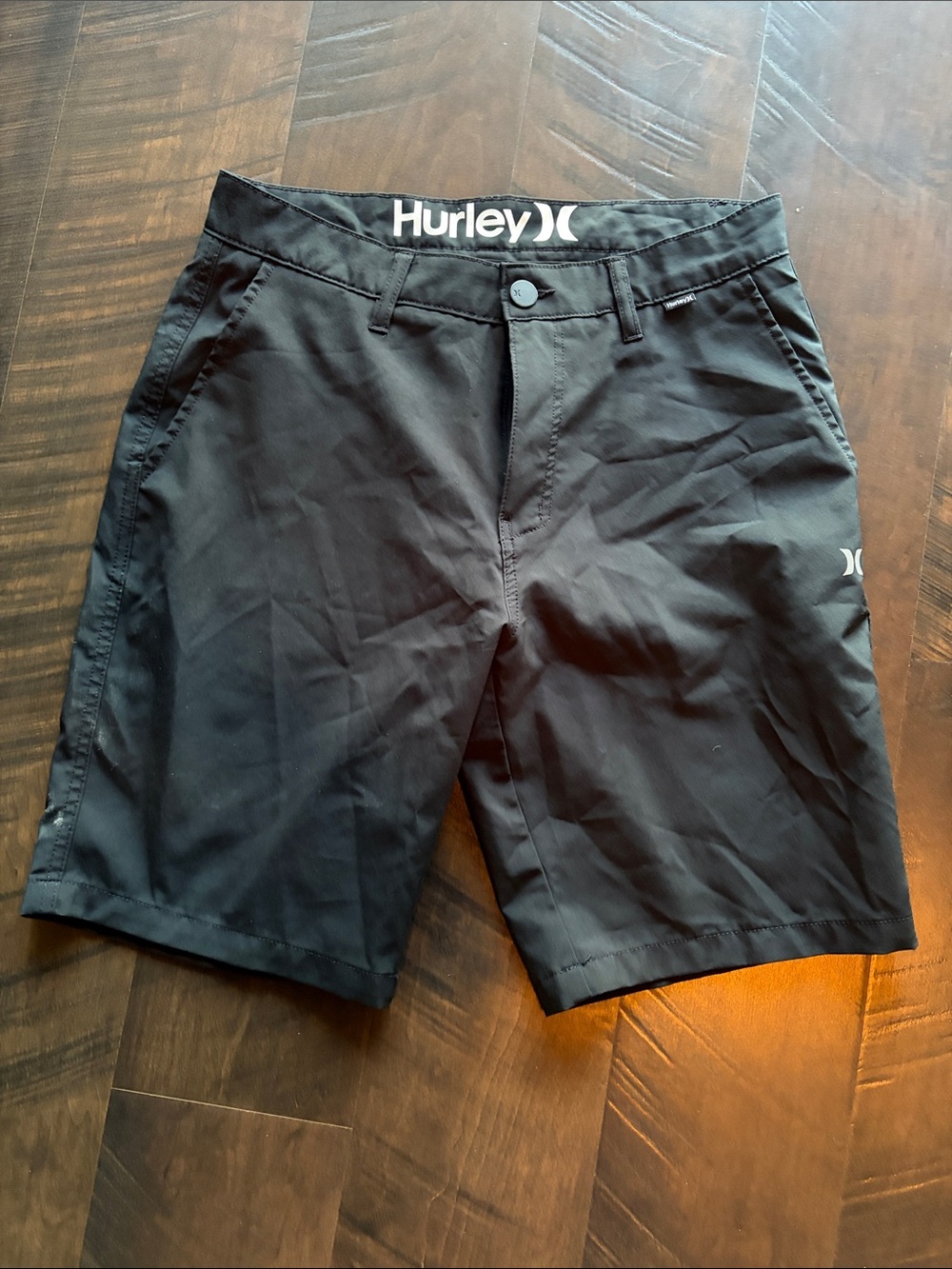 Hurley Men’s Black Hybrid Shorts with Logo Waistband